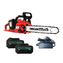 KM그랜드 소형 충전식 전기톱 충전 체인톱 16인치 KMC-2050 마끼다배터리사용, 구성4 5Ah배터리2개세트(DC타입)