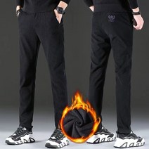 남성용 플리스 코듀로이 바지 클래식 스타일 두꺼움 보온성 신축성 스트레이