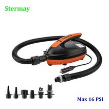 자동차 엔진수리 장비 엔진수리툴 자동차미션수리공구 dc12v sup max 16 psi 고압 사전 설정 인플레이션 압력 전기 공기 펌프 팽창 수축 패들 보드 스타일링