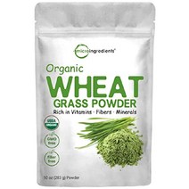 지속 가능한 미량 성분 유기농 밀싹 파우더 (100 전체 잎) 10온스 (94회 제공량) 풍부한 면역 비타민 섬유질 및 미네랄 소화 기능 지원 비건 친화적, 10온스(1팩)