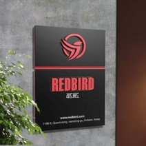 회사현판 RedBird(아크릴 도색+아크릴 입체문양)/실내간판 표찰 표시판 표지판 사무실현판 문패 명판 아크릴 간판, 30*40cm
