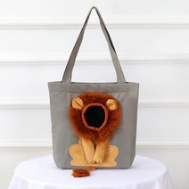 애완 동물 캐리어 사자 디자인 휴대용 가방 고양이 개 나가는 여행 안전 지퍼 핸드백, 02 Dark Gray
