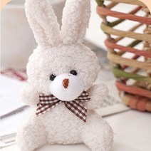 뽀글이 토끼인형 열쇠고리 키홀더 가방고리 실리콘 가방 우영우 차키 인형 비즈 실리콘, 뽀글이토끼키링크림
