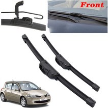 자동 유리창청소기 로봇 Renault Megane MK 2 용 자동차 앞 유리 와이퍼 블레이드 2002 Hook Type, 한개옵션0