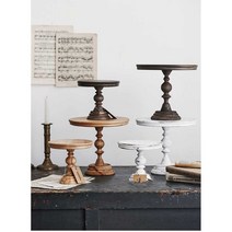 엔틱 케이크 스탠드 베이커리 진열 카페 디스플레이, 우드색(소형)