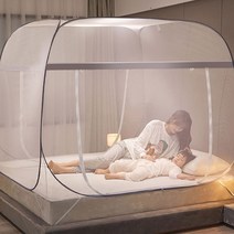 이지 원터치 사각모기장 텐트 대형 침대 캠핑용 방충망, 그레이