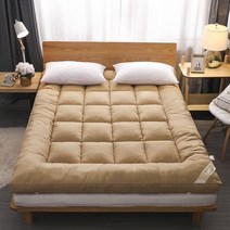 침대 토퍼 슈퍼싱글 바닥이불 두꺼운 매트리스 접이식 요 토퍼 100x200, 두께 10cm 카멜