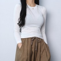 (안감 기모 무지 라운드넥 슬림 쫄 기모 긴팔 티셔츠(파라노말샵)