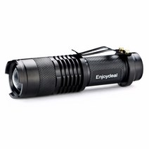 Q5 손전등 2000 루멘 led 토치 줌이 가능한 방수 LED 라이트 AA 14500 야외용 3 모드 알루미늄 합금 실버, 한개옵션0