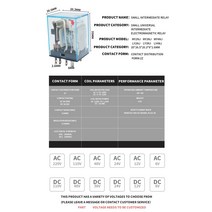 릴레이 1set MY4 소형 전자기 릴레이 전원 DC12V AC110V AC220V 코일 4NO 4NC DIN 레일 14 핀 베이스 미니, 04 24V_02 DC