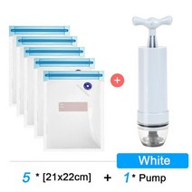 가정용 진공 포장기 기계 sous vide 수동 펌프 식품 보호기 가방 재사용 가능한, 5pcs 가방 펌프 세트