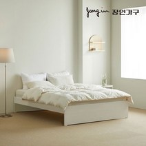 장인가구 위브 무헤드 소나무 원목침대 프레임 Q, 핑크