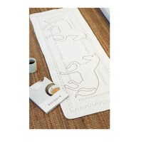 30평대 빌라 주방 싱크대 바닥 자수 매트 거실패드, 민트