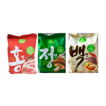 풀무원 자연은맛있다 라면 홍면 + 정면 + 백면 각 1개씩 (사탕증정), 1