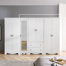 [1만원 추가할인중!]장인가구 세이지 K7 2000 옷장세트 거울 B형, 화이트