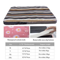 강아지하우스개매트 편안한 대형 침대 강아지 소파 두꺼운 정형 외과 매트리스 소형 중형 수면 쿠션 개집, 06 Coffee stripe_03 72x53x4cm