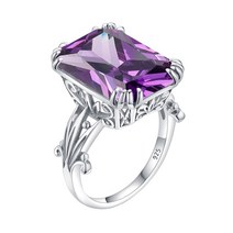 아쿠아마린반지 3월 탄생석 별자리 반지 독특한 100% 925 스털링 실버 아쿠아 마린 반지 여성용 라이트 블