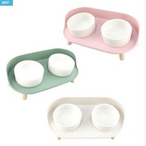 강아지그릇)타이니 도자기 식기세트 고양이 식기세트 식기포함, 1셋트, 아이보리 식기포함