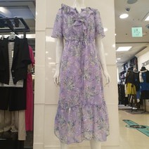 블루페페 부평점 산뜻한 컬러감이 돋보이는 섬세한 프릴 쉬폰 워피스