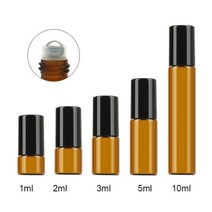 에센셜 오일 향수 아로마 테라피용 스테인레스 스틸 금속 롤러 볼이 있는 병 빈 바이알에 1-10ml 앰버 유리 롤 5 개, [05] 10ml, [01] Amber 5pcs