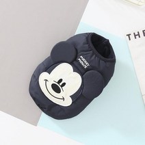 강아지 외출복 외투 자켓 애견옷디즈니 애완 동물 개 옷 겨울 따뜻한 미키 마우스 자켓 코튼 작은 중형 조, 01 black_03 M