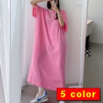 오브치치 빅사이즈 여성 여름 면 박스 원피스 롱원피스 트임원피스 빅싸이즈원피스 반소매원피스 임부가능 99사이즈 가능