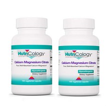 칼슘 마그네슘 Nutricology 구연산 형태의 칼슘 마그네슘 [1OO젤*2병], 100정, 2개
