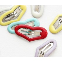 F161 하트 애견 똑딱핀 4개 강아지머리핀, 진핑크(deep pink)