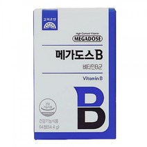고려은단 메가도스B 비타민B 컴플렉스 64정 X 1개, 메가도스B 64정 x 1개, 쇼핑백 O (+0원)