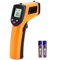 비접촉식 디지털 레이저 적외선 온도계 -50°C ~ 400°C (-50°C ~ 400°F) 휴대용 IR 온도 건 주방 요리 BBQ 자동차 일상 사용 및 산업용 방사율, Yellow