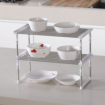 [일오삼유통] 싱크정리 사각개수대 발코니선반 2단하부장선반 싱크내부선반 씽크선반, 혹★ 높이 조절 접시 정리대 선반, [좋아요]