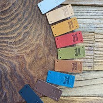 핸드메이드 가죽라벨 M3515-NO1 HANDMADE 천연소가죽 뜨개질 라벨 접이식 라벨, 스킨화이트
