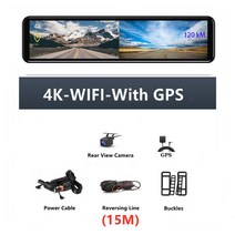 차량용 블랙박스 4K 비디오 레코더 대시 캠 WIFI 백미러 GPS 트랙 자동차 Dvr 소니 IMX415 울트라 HD 3840*, 04 Z421_01 128G