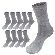 프레리 10족 두꺼운 무지쿠션 장목 스포츠양말, 그레이/10켤레