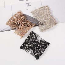 업스타일비즈 헤어핀 빗핀 머리핀 올림머리 진주큐빅, 4-빗핀-플라워화이트, 본상품선택