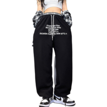 여성용 레터링 프린트 트레이닝 팬츠 댄스 힙합 춤 일상 데일리 츄리닝 뉴타임즈 E442R204