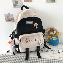 대학생책가방 여성 하라쥬크 ULZZANG 고등학교 중학교 백팩 블러킹 무드 2397560607