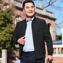 중장년 남성복 코트 아빠룩 봄가을 얇은 중년 남성 캐주얼 자켓 야구 칼라 상의