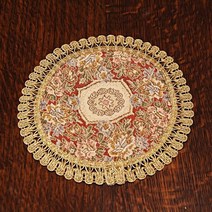 금사펄 자가드 테이블러너 레드플라워 쉐입 8종 테이블러너 식탁러너, C타입 : 지름32cm 1장, 레드 (상세페이지 참고)