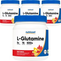 Nutricost L-글루타민 후룻펀치, 500g, 4개
