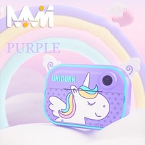 스티커사진기 즉석 인생 포토 네컷 카메라 프린터 출력기 ins unicorn kids Instant camera print camera for children hd 디지털, 보라색 유니콘, 8g