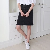 나야홍 빅사이즈 204 블랙데님앞트임스커트 DPNG681 (8378300)