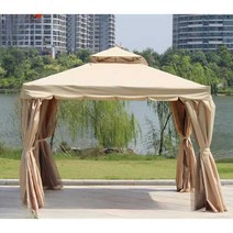 야외 파고라 차광 햇빛가림막 온실 차양 원두막 어닝, 3.0x4.0미터 4단 누각기둥 8CM