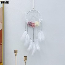 DFMEI 깃털 공예품 드림캐쳐 꽃구름 랜턴 드림캐쳐, 백화제방 완제품