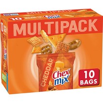 [애플파다] Chex Mix 스낵 믹스 체다 보이는 스낵백 멀티팩 49.6g1.75온스 10개입 4팩