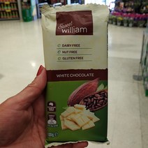 [스윗 윌리엄] 글루텐프리 데일리프리 화이트 초콜릿 바 100g, 1개
