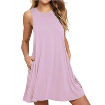 웨딩촬영커플룩 돌잔치엄마원피스 예복원피스 새로운 여름 여성 여성 조끼 드레스 크루 넥 민소매 솔리드 컬러 빅 헴 포켓 정장 여성 파티 캐주얼웨어