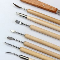 우드카빙키트 예술 공예 점토 도구 도자기 조각 세트 및 나무 손잡이 모델링 22 피스, 한개옵션0