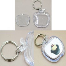 사진 증사 포토 키링 키홀더 증명사진열쇠고리 사과, 1개