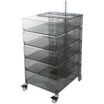 5단 카트 보비 트롤리 360도 회전 수납장 이동식 웨건, 오렌지